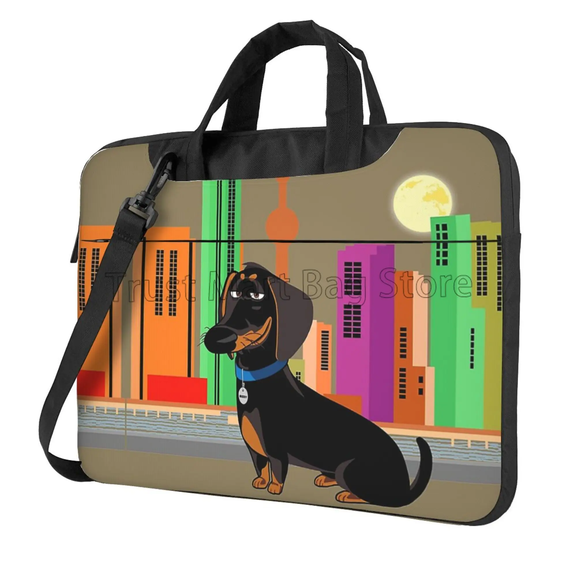 Tablet Accessories Bag - Cute Dachshund Print Laptop Carrying Bag