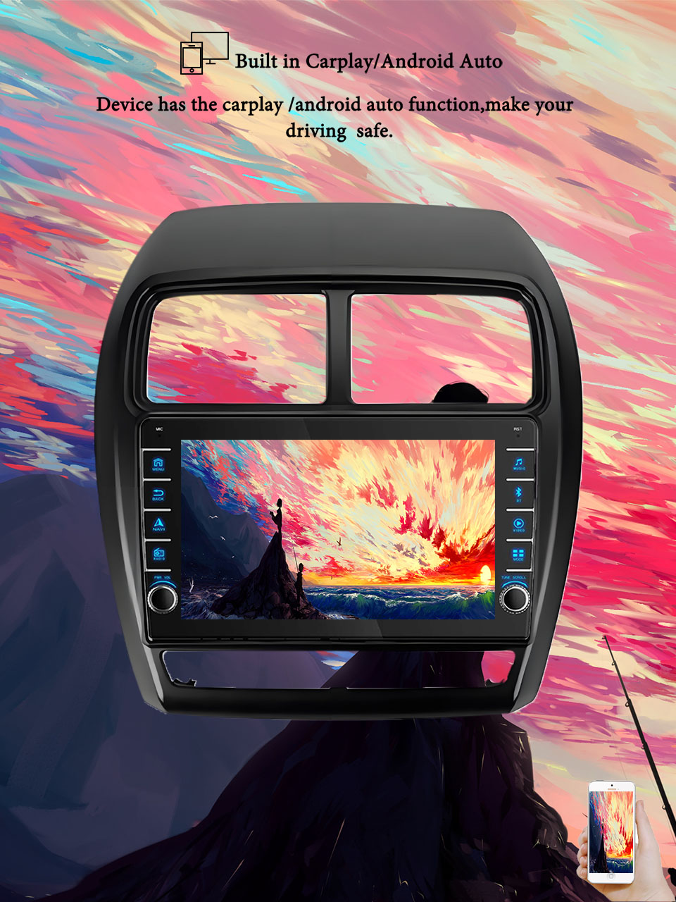 Tablet Danish Mobile & Accessories - 8G+128G Android 14 For Mitsubishi ASX