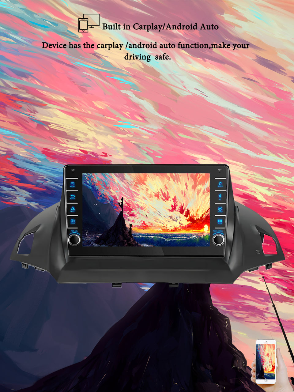 Tablet Danish Mobile & Accessories - 8G+128G Android 14 For Ford Kuga