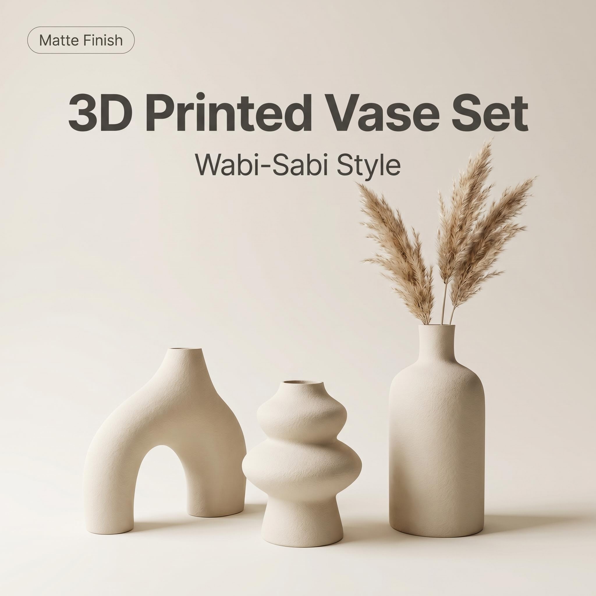 Tablet Accessories Kit - 3-Piece Wabi-Sabi Irregular Decorative Vase Set,
