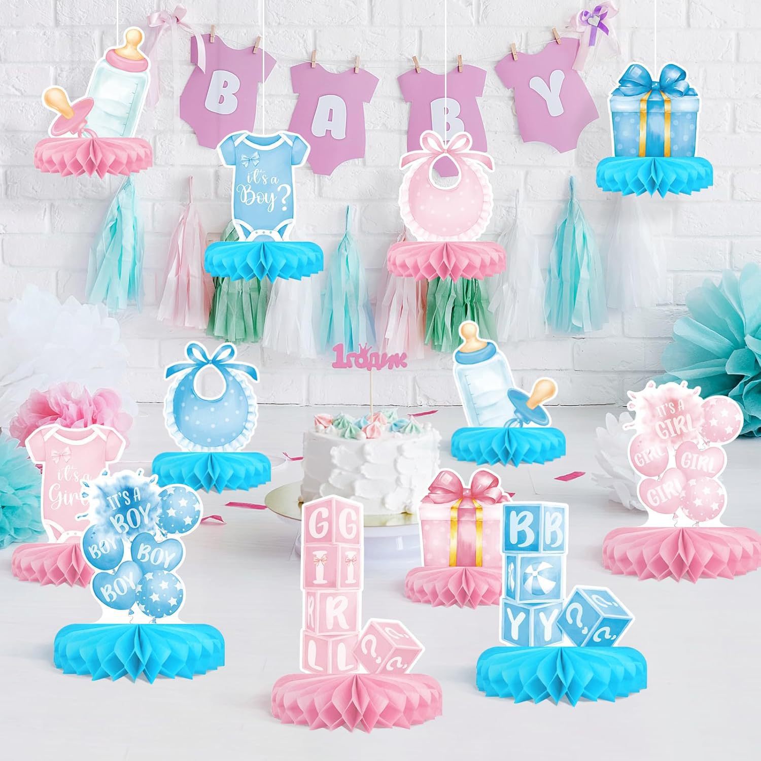 12PCS/Set Gender Reveal Honeyc - Tablet Accessories Kit review and price