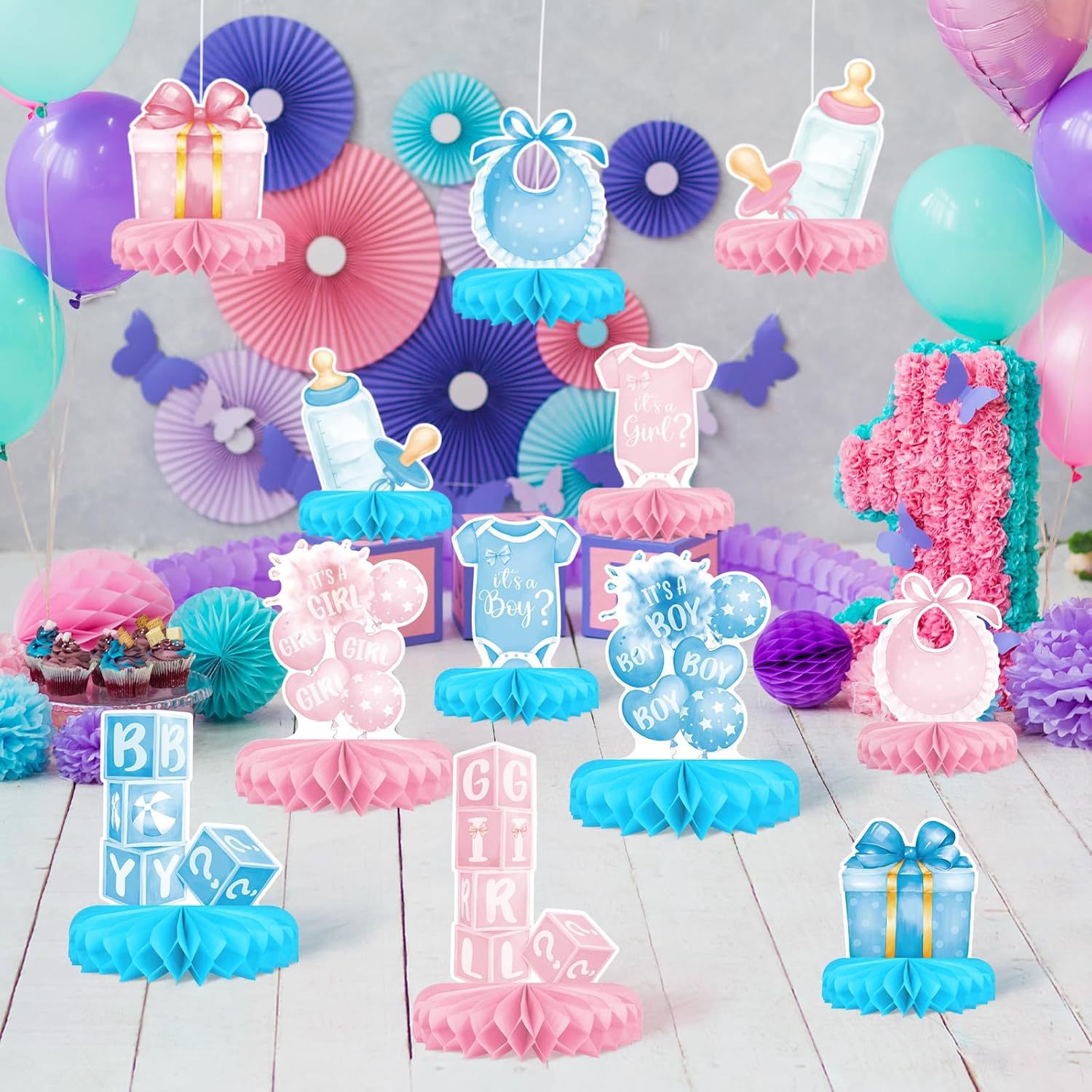 12PCS/Set Gender Reveal Honeyc - Tablet Accessories Kit review and price